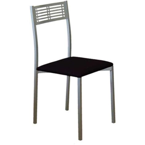 Pack de 4 sillas Laura en polipiel negro, 41 x 47 x 86 cm (largo x ancho x alto) (1/2)