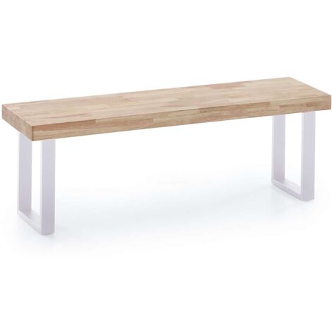 Banco Industrial Loft Roble nordish/blanco, 47cm(alto) 120cm(ancho) 34cm(fondo)