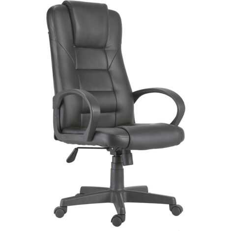 Sillón despacho giratorio Henry símil piel negro 118-126cm(alto) 64cm(ancho) 64cm(fondo). (1/4)