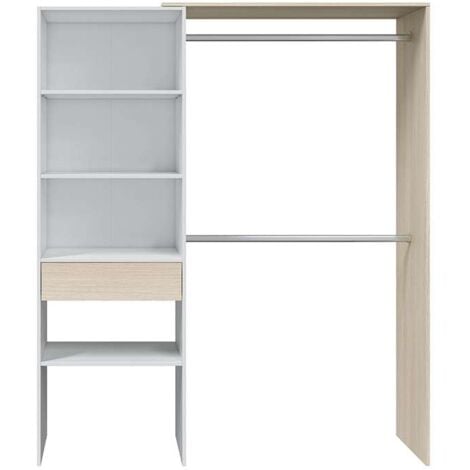 Kit de armario con barras y estantes para colgar, sistema de armario  esquinero, estantes de armario, organizadores de armario y estantes de
