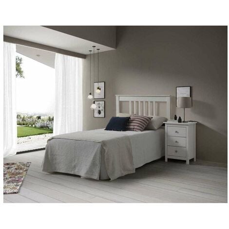 Cabecero Tabac Pino Macizo en acabado blanco translucido 100 cm(alto)102 cm(ancho)