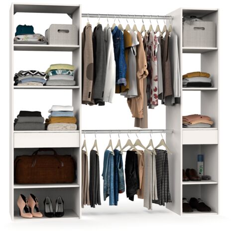 Armario vestidor Cloe acabado blanco 200 CM (ALTO) X 200 CM (ANCHO) X 50 CM (FONDO)