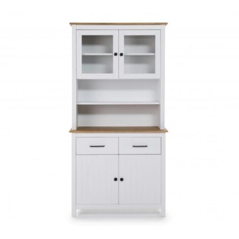 Vitrina 4 puertas 2 cajones Mariana acabado blanco 180 cm(alto) 90 cm(ancho) 40 cm(largo)