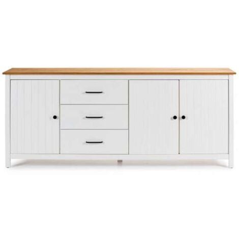 Aparador 3 puertas 3 cajones Mariana acabado blanco 80 cm(alto) 190 cm(ancho) 40 cm(largo)
