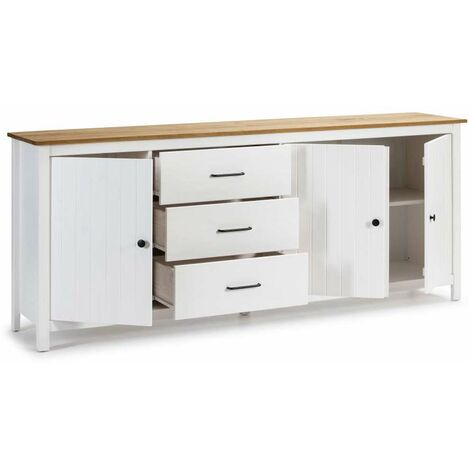 Aparador 3 puertas 3 cajones Mariana acabado blanco 80 cm(alto) 190 cm(ancho) 40 cm(largo)