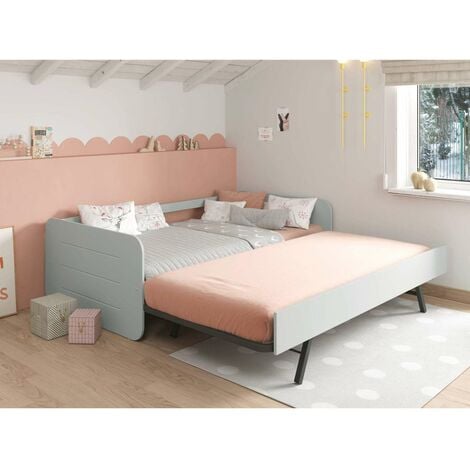 Cama nido Romina para colchones de 90 acabado gris Largo: 105 cm  Ancho: 195.2 cm  Alto: 60 cm