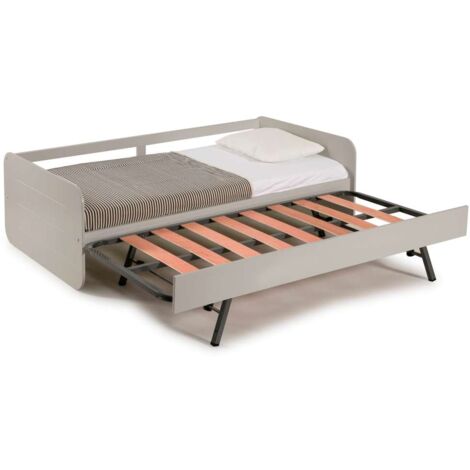 Cama nido Romina para colchones de 90 acabado gris Largo: 105 cm  Ancho: 195.2 cm  Alto: 60 cm