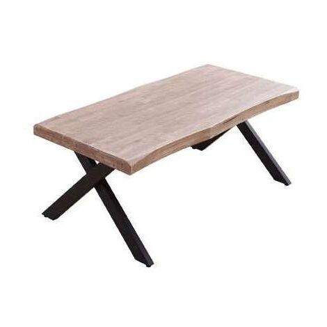 Mesa centro elevable Xena tapa con forma acabado roble honey/negro, 47cm(alto) 120 cm(largo) 66 cm(ancho)
