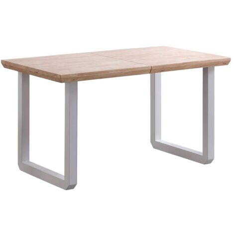 Mesa extensible Roma Roble nordish patas blancas 77 cm(alto)140-180-220 cm(ancho)80 cm(largo)
