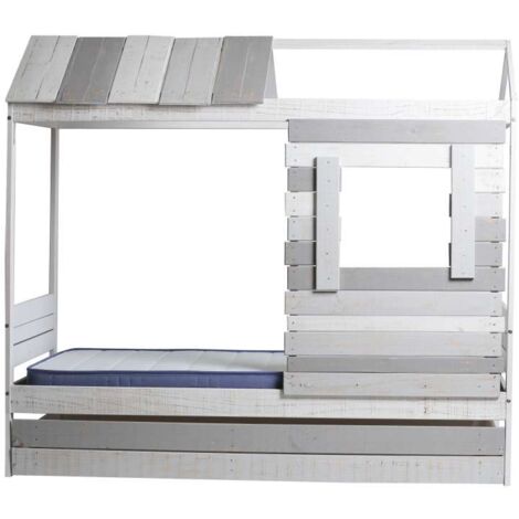 Cama juvenil tipo cabaña Lia-2 con cajón acabado multicolor 200 cm(alto) 148 cm(ancho) 200.4 cm(largo) . (1/5)