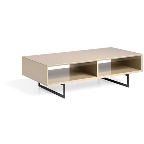 Mesa de centro rectangular en moka alto brillo Mara, 120 x 60 x 35 cm (alto x ancho x alto) (1/3)