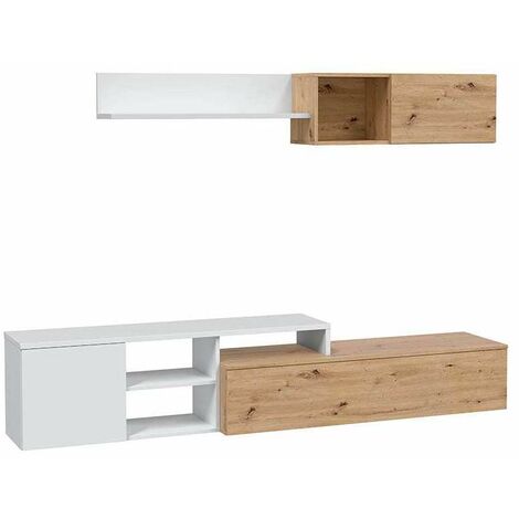 Conjunto salón Teho acabado roble y blanco artik reversible 44 cm(alto) 2,21 cm(ancho) 40 cm (fondo)