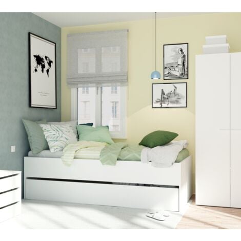 Cama nido Tibet acabado blanco, 54 cm(alto)202 cm(largo)97 cm(ancho)