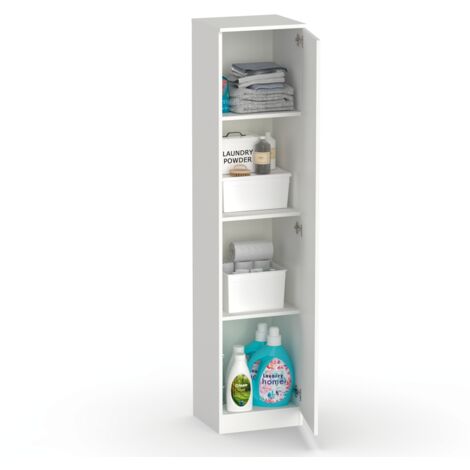 Armario multiusos Tibet acabado blanco mate, 40 cm(ancho) 180 cm(altura) 35 cm(fondo)