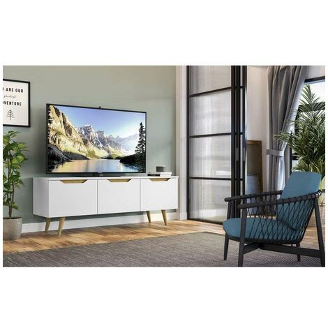 Mueble para televisión Md-Barbate en acabado blanco 49cm(alto) 136cm(ancho)  39cm(largo)