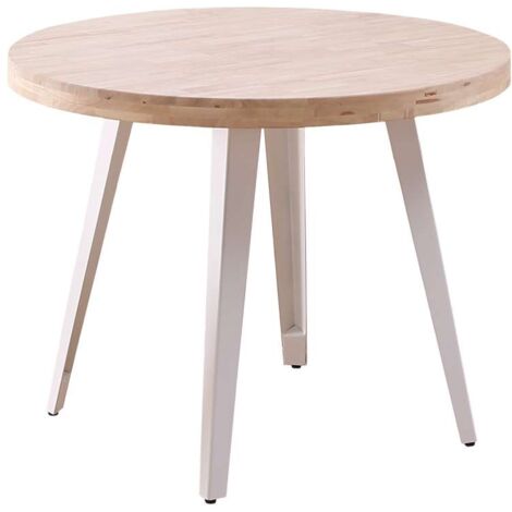 Mesa fija Berg roble Nordish patas metálicas blancas 76 cm(alto) 100cm(ancho) 100 cm(largo)