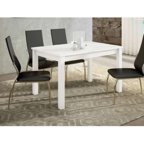 Mesa extensible Padul en blanco. 120/160 x 80 cm x 76 cm