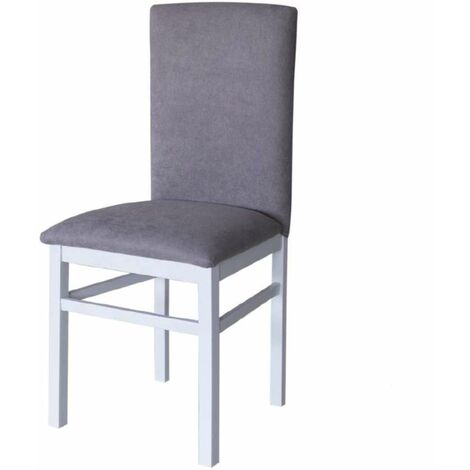 Pack 4 sillas Nivar tapizadas en tela gris. 95cm (alto), 44cm(ancho), 42cm(fondo) (1/2)