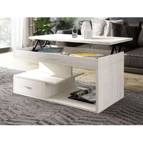 Mesa centro elevable Puebla en varios colores. 50 cm(alto)100 cm(ancho)50 cm(largo) Color Blanco artico