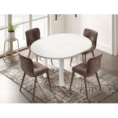 Mesa extensible Orgina acabado blanco. 94/124 x 94 cm x 76 cm
