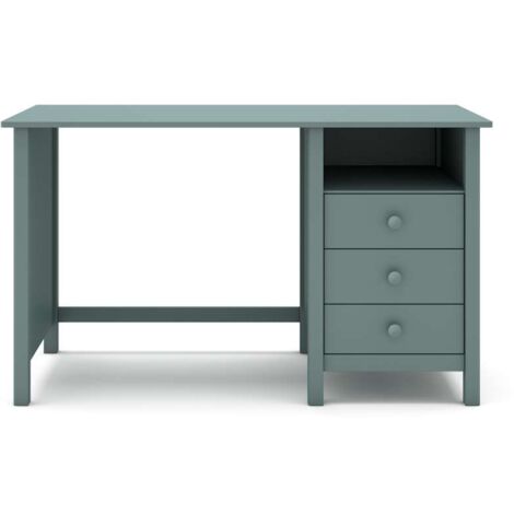 Mesa de estudio 3 cajones Maxi acabado verde petróleo, 74cm(alto) 120cm(ancho) 54cm(fondo)