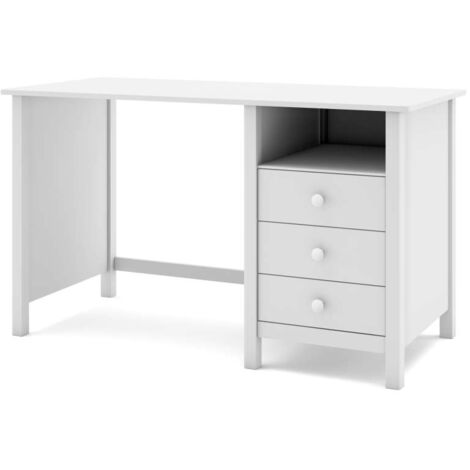 Mesa de estudio 3 cajones Maxi acabado blanco, 74cm(alto) 120cm(ancho) 54cm(fondo) (1/4)