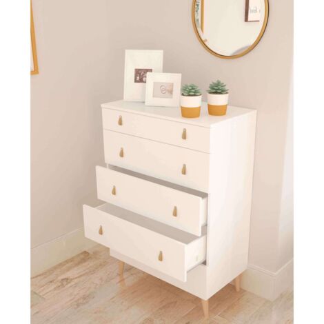 Sifonier Tokio con 5 Cajones en blanco. 119 cm(alto), 80 cm(ancho), 48 cm(fondo)