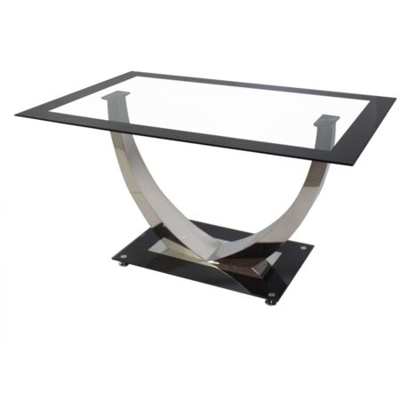 Mesa para cocina, comedor fija Md-Ubrique acabado negro, 140cm(ancho) 75cm(altura) 90cm(fondo).