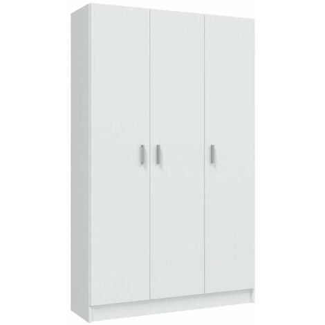 Armario multiusos tres puertas Milan en blanco, 109 cm(ancho) 180 cm(altura) 37 cm(fondo)