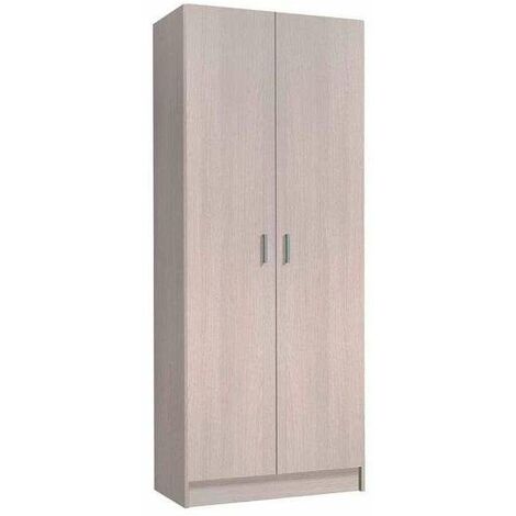 Armario multiusos Milan en acabado roble de 2 puertas y 3 estantes 58.5 cm(ancho) 180 cm(altura) 37 cm(fondo)