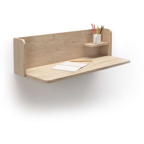 Mesa estudio para colgar Mod-Roman acabado roble, 35 x 90 x 25 cm (fondo x ancho x alto)