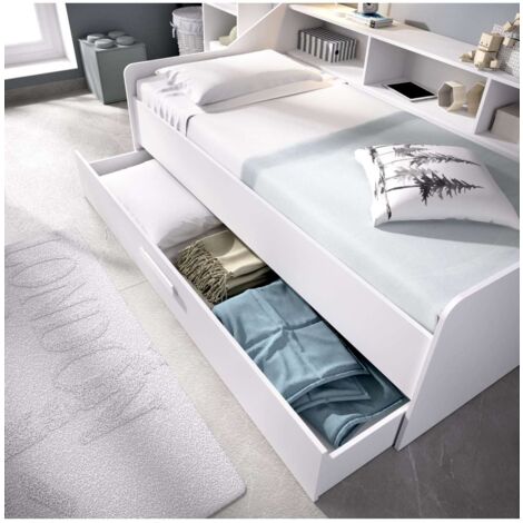Cama compacta Rala de 90 cm en blanco 67.5 cm(alto)194.3cm(ancho)95 cm(largo)