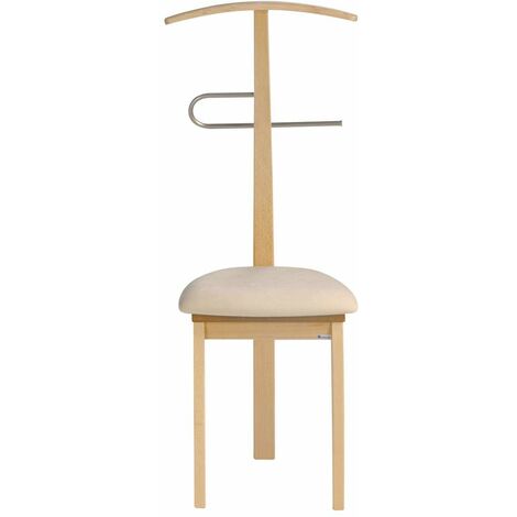 Galán 364 con asiento herrajes cromado satinado lacado en natural, 108 cm(alto)46 cm(ancho)44 cm(largo)