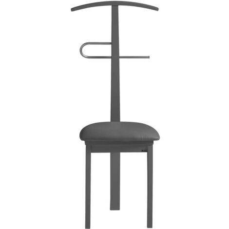 Galán 364 con asiento herrajes cromado satinado lacado en gris, 108 cm(alto)46 cm(ancho)44 cm(largo)