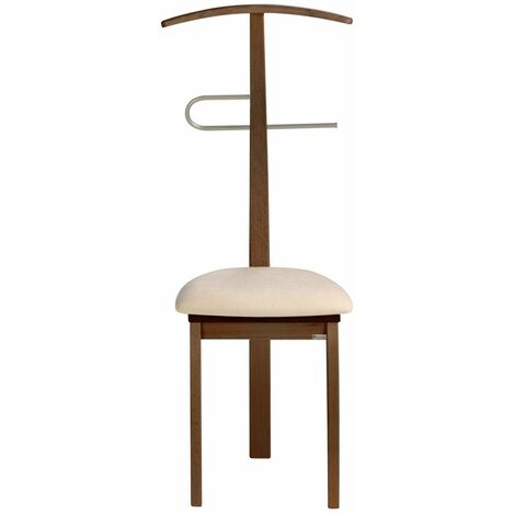 Galán 364 con asiento herrajes cromado satinado lacado en nogal, 108 cm(alto)46 cm(ancho)44 cm(largo)