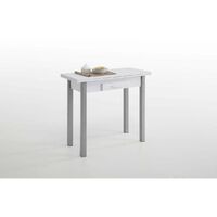 Mesa de cocina con apertura tipo libro acabado blanco, 90 x 40/80 x 76 cm (largo x ancho x alto)