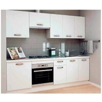 Cocina completa con zocalo y encimera 240 cm(ancho) color blanco KIT-KIT