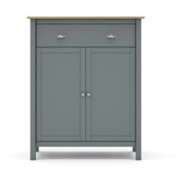 Mueble auxiliar 2 puertas 1 cajón modelo Miguel acabado verde kaki/roble. 110cm(alto) 90cm(ancho) 40cm(prof).