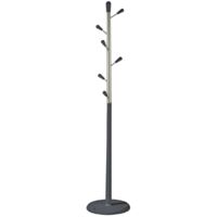 Perchero moderno mod. 413 herrajes en cromo satinado lacado azabache, 190 cm(alto)37 cm(ancho)37 cm(largo)