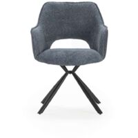 Pack de 2 sillones modelo Oliver tapizado textil azul, 81cm(alto) 60cm(ancho) 62cm(largo)