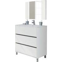 Mueble de baño con espejo Kalma sin lavabo acabado blanco, 90 cm(alto)81,5 cm(ancho)46,5 cm(largo)