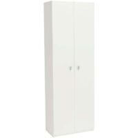 Armario dos puertas en acabado color blanco 60 cm(ancho) 180 cm(altura) 35.6 cm(fondo)