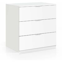 Cómoda 3 cajones Hierro en acabado blanco 80 cm(alto)77 cm(ancho)38 cm(largo)