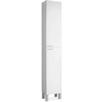 Columna alta Kris para baño de 2 puertas en acabado blanco brillo 182 cm(alto)30 cm(ancho)25 cm(largo)