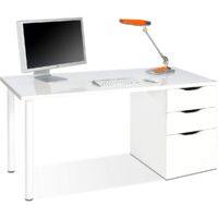 Mesa de ordenador reversible Seul en acabado blanco 74 cm(alto)138 cm(ancho)60 cm(largo)