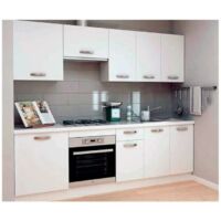 Cocina completa sin encimera y sin zocalo 180 cm(ancho) color roble-blanco  KIT-KIT Opción Sin zócalo y sin encimera