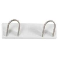 Percha mod. 216 de pared 2 colgadores cromo satinado varios colores para elegir, 9 cm(alto)33 cm(ancho)8 cm(largo) Color Nogal