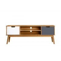 Mueble TV 2 puertas Cupido acabado natural, 140 cm (Ancho) 40 cm (Fondo) 52.5 cm (Alto.