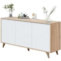 Aparador 3 puertas Gala acabado roble/blanco 75 cm(alto) 154 cm(ancho)40 cm(largo)