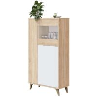 Vitrina 3 puertas Gala acabado roble/blanco 142 cm(alto) 77 cm(ancho)33 cm(largo)